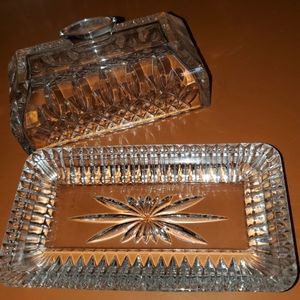 Glass butter dish
